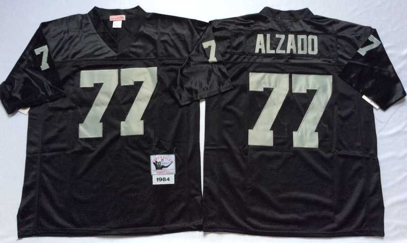 Raiders 77 Lyle Alzado Black M&N Throwback Jersey->nfl m&n throwback->NFL Jersey